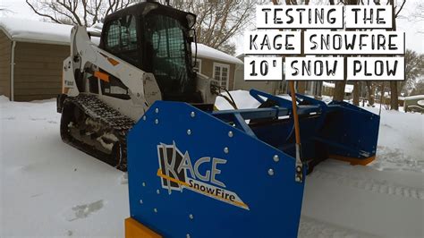 Bobcat T595 Pushing Snow With 10 Kage Snowfire Plow Back Dragging