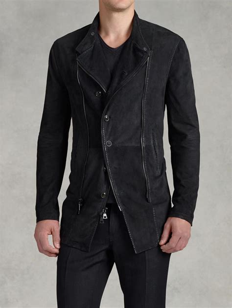 Asymmetrical Zip And Button Front Jacket John Varvatos Designer