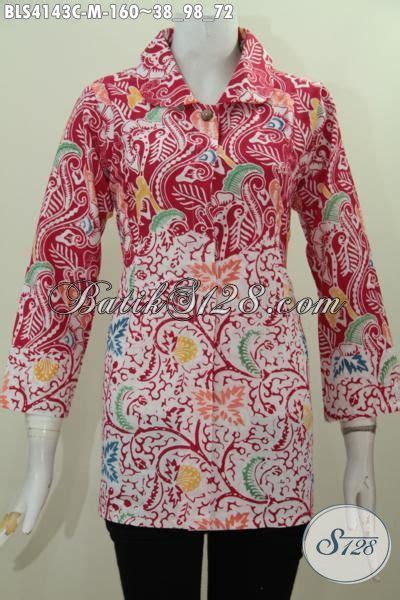 Batik Wanita Kombinasi Dua Motif Warna Merah Putih Baju Batik Baju Batik