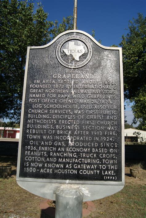 Grapeland Texas Historical Markers