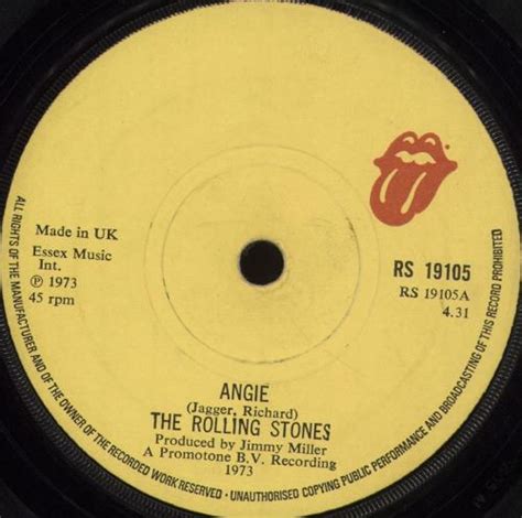 The Rolling Stones Angie Solid Uk 7 Vinyl Single 7 Inch Record 45 556388
