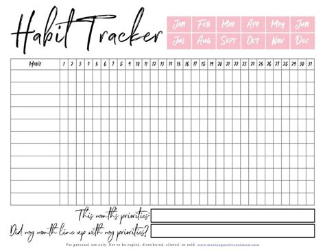 Free Printable Habit Trackers The Petite Planner