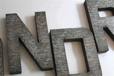 Brick Letter Brick Sign Rustic Letters Rustic Decor Etsy