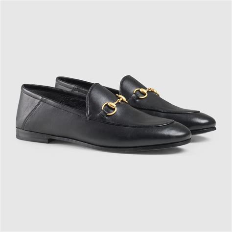 รองเท้า Leather Horsebit Loafer Inหนังสีดำ Gucci Th
