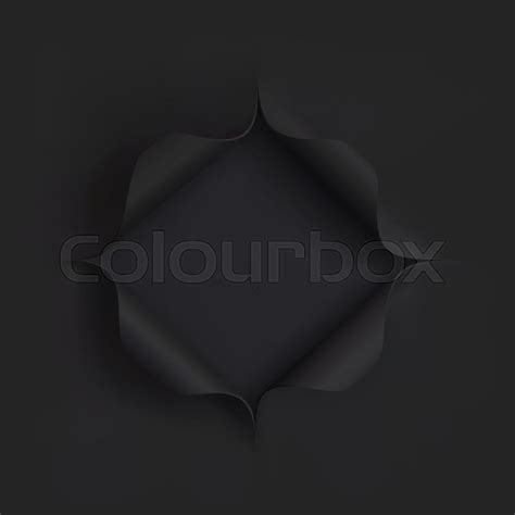 Hole In Black Paper Template For Your Stock Vector Colourbox