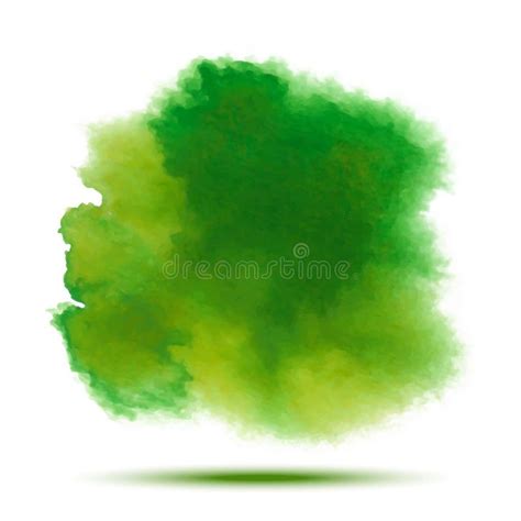 Bright Green Spring Watercolor Vector Stain Vibrant Watercolor Vector