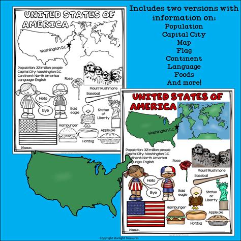 Usa Fact Sheet United States Of America Fact Sheet For Early Readers