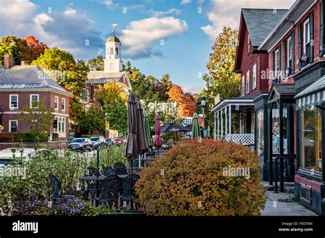 Charming Town Of Peterborough New Hampshire Usa Stock Photo Royalty