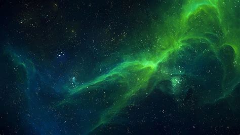 Beautiful Green Space Nebula Stars Green Hd Wallpaper Peakpx