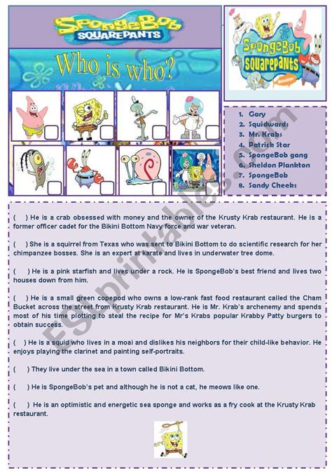 What are the possible genotypes and phenotypes for the offspring? Cartoon Series 2 - SpongeBob SquarePants (2 pages + answer ...
