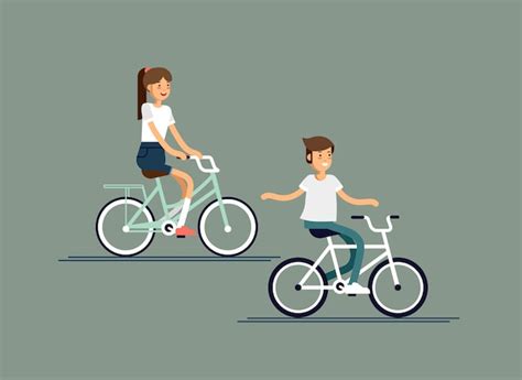 Premium Vector Children Having Fun Riding Bicycles