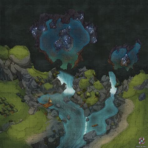Hidden Waterfall Cave Battle Map By Hassly On Deviantart