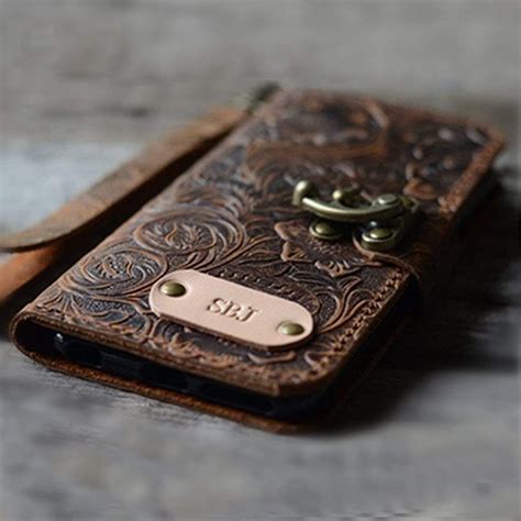 Handmade Genuine Leather Wallet Case For Iphone 12 Pro Max Case For