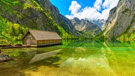 Clear Water Lake Reflection Mountains Obersee Lake Nature Green Water