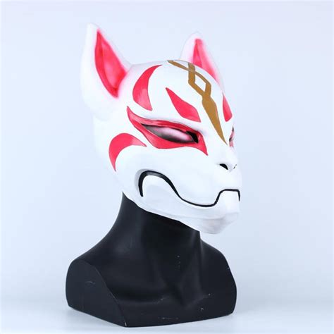 Full Head Fortnite Fox Drift Mask Cosplay Fortnite Kitsune Face Costum
