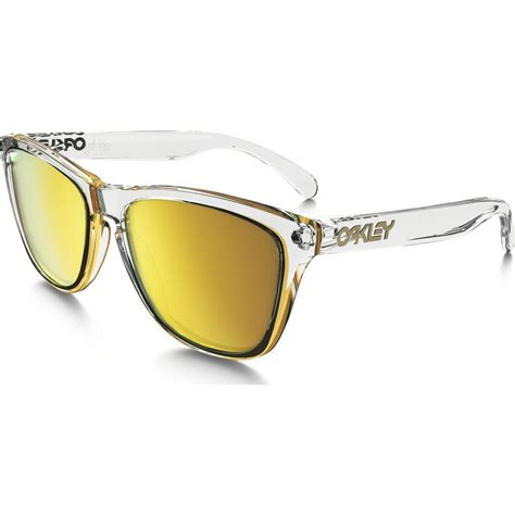 Oakley Lifestyle Frogskins Clear Sunglasses 24k Gold Iridium Oo9013 A4 Sportique