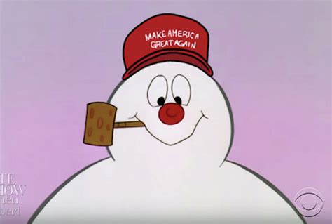 updated version of frosty the snowman cartoon takes a swing at president trump