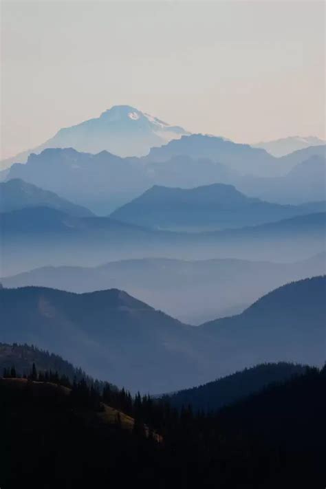 Foggy Mountain Landscape Ii Cascade Range Mount Ken Archer