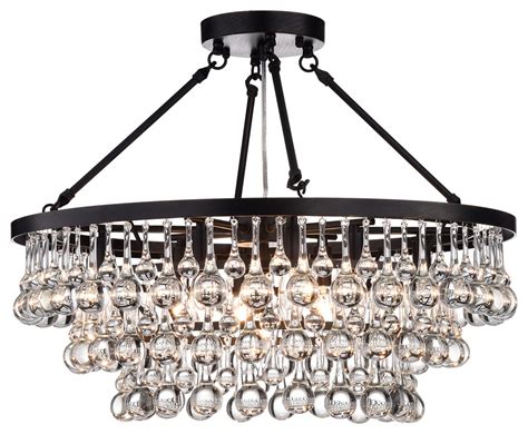 Shop the top 25 most popular 1 at the best prices! Arosa 9-Light Black Semi Flush Mount - Contemporary ...