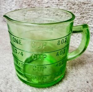 Vintage Hazel Atlas One Cup Measuring Cup Green Depression Glass Ebay