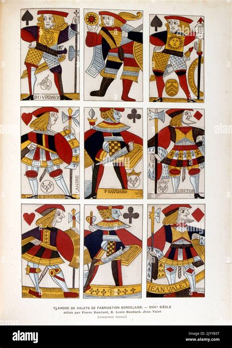 Coloured Illustration Of Playing Cards Depicting A Row Of Jacks