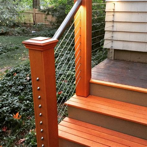 Wooden Cable Railing Stair Kits Railings Outdoor Patio Railing