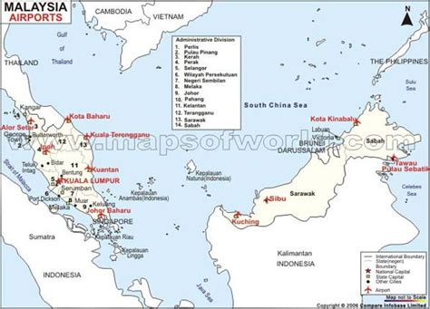 Airports In Malaysia Malaysia Airports Map Airport Map Malaysia