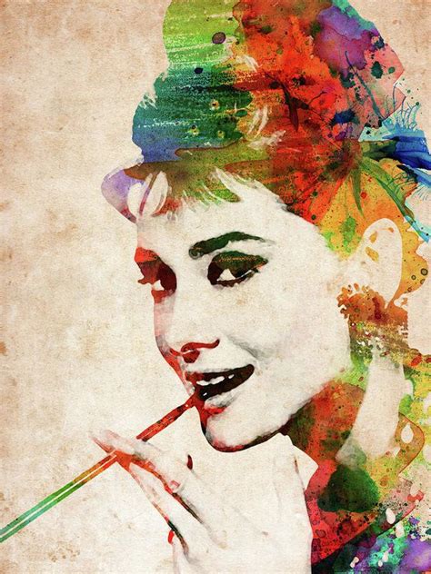 Audrey Hepburn Colorful Portrait Art Print By Mihaela Pater Colorful