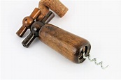 Vintage Corkscrew, Wooden Double Action Corkscrew, Mid-Century Barware ...