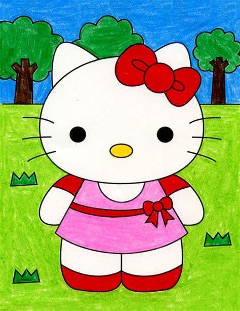 Easy Cute Hello Kitty Drawing Step By Step Krkfm