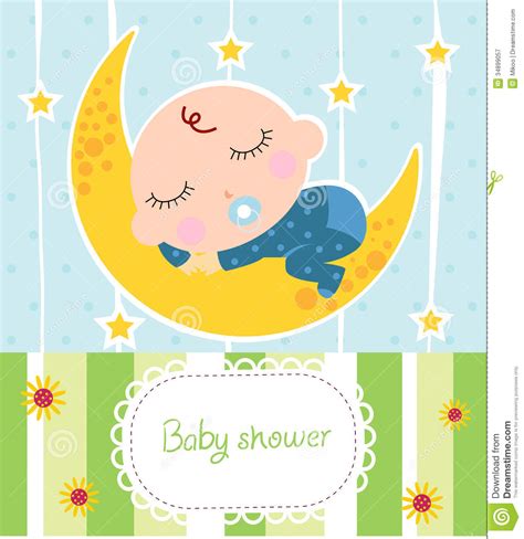 Baby Boy Shower Card Stock Vector Illustration Of Lovely