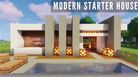 Minecraft Modern Starter House Tutorial How To Build A Small Modern