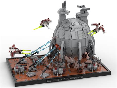 Lego Moc Battle Of Geonosis Diorama With Core Ship Clone Wars By The