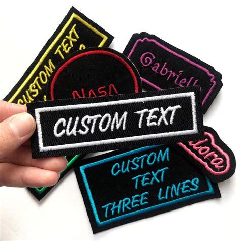 Iron On Custom Patch Personalized Name Tag Embroidered Text Etsy In