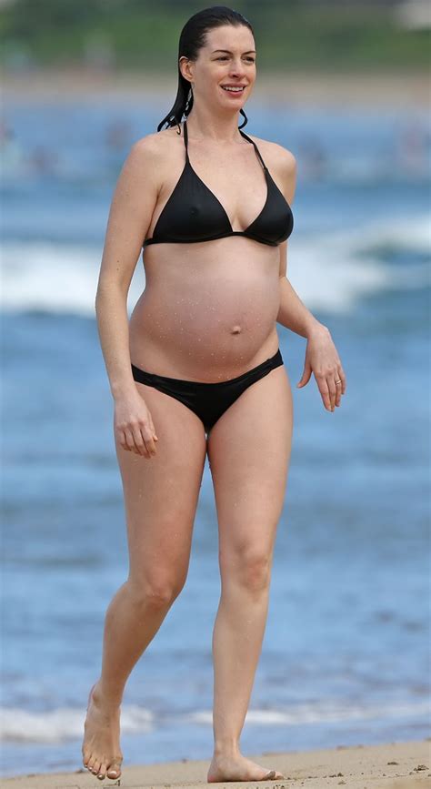 Pregnant ANNE HATHAWAY In Bikini At A Beach In Hawaii HawtCelebs