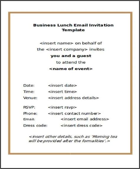 Formal Dinner Invitation Email Sample Template 1 Resume Examples
