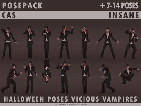 The Sims Resource Halloween Poses Vicious Vampires Pose Pack And Cas