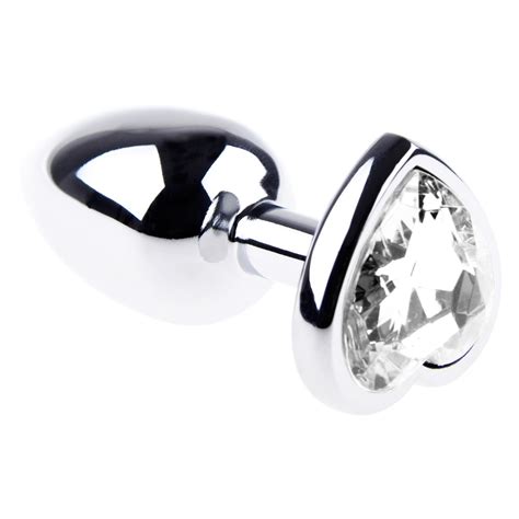 Stainless Steel Butt Plug Anal Insert Metal Jeweled Sexy Toy Heart Dildo Stopper Ebay