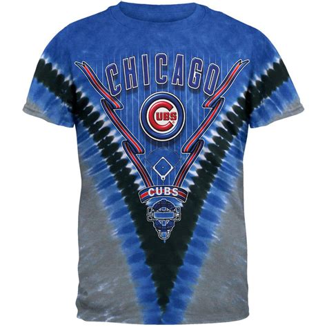 Chicago Cubs Logo V Dye Adult T Shirt