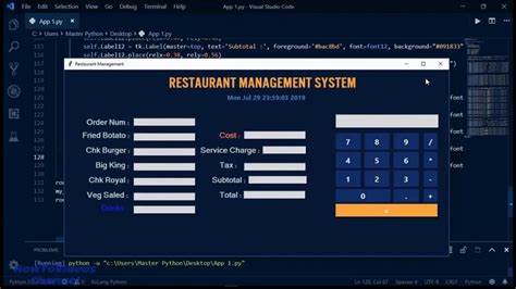 Restaurant Management System Using Tkinter Python Mysql Pos My XXX