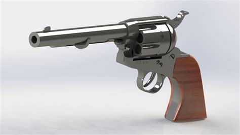 3d Colt 45 Army Revolver Pewter Cgtrader