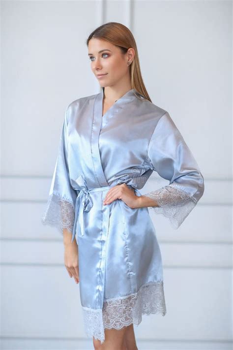 Woman In Silk Robe Stock Photo Image Of Glamour Elegance