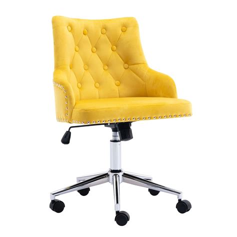 Buy Home Office Chair Swivel Accent Armchair Velvet Upholstered Tufted