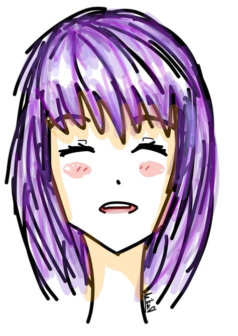 Sketch 1 Purple Hair Anime Girl By Mika Mok On Deviantart