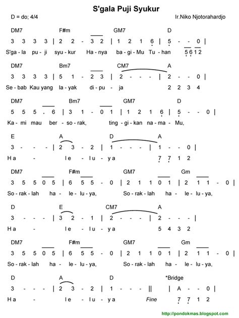 Kunci Gitar Sgala Puji Syukur Beinyu Com