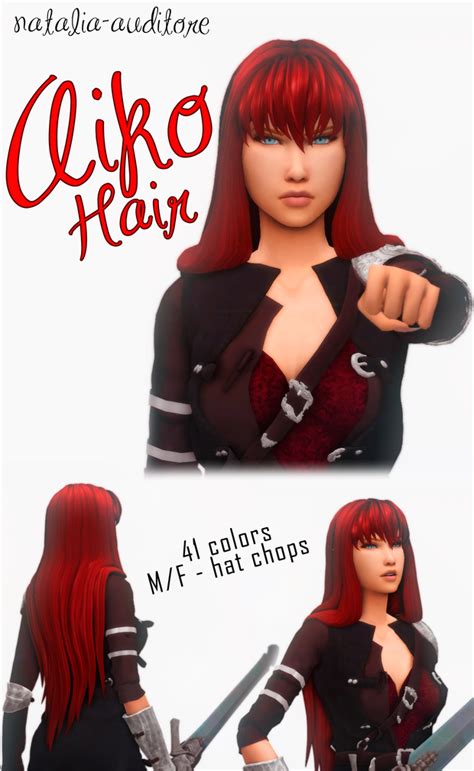 Aiko Hair Natalia Auditore On Patreon Sims 4 Sims 4 Anime Sims 4
