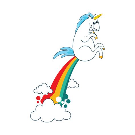 Funny Unicorn Fart Rainbow Cloud Unicorn Baseball T Shirt Teepublic