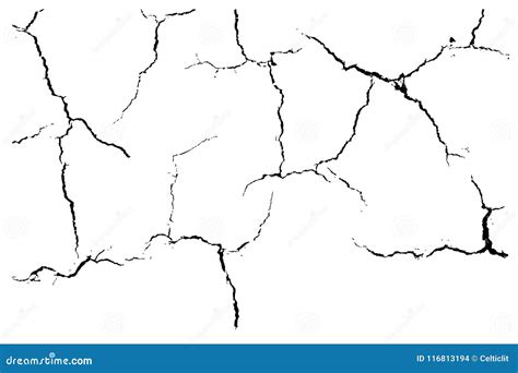 Ground Cracks Breaks On Land Surface Top View Vector Illustration