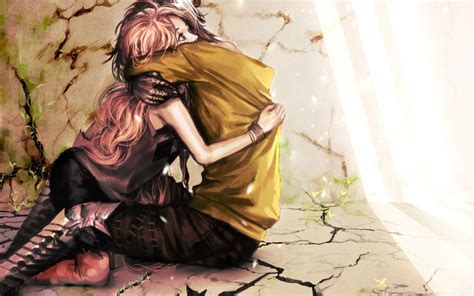 Anime Couple Hug Wallpapers Wallpaper Cave