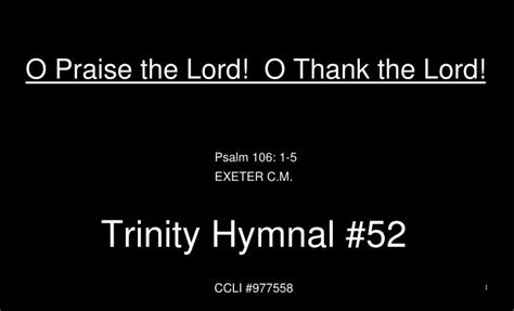 Ppt O Praise The Lord O Thank The Lord Powerpoint Presentation Free Download Id 3792604